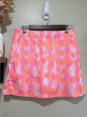 Lady Hagen Pink and Orange Polka Dot Mini Skort